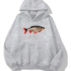 Unisex Pixel Fish Sweatshirt gri