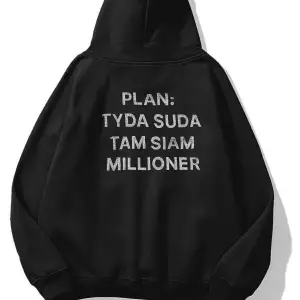 Unisex Plan Taş Baskılı Sweatshirt Siyah