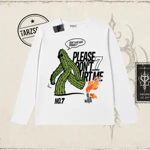 Unisex Please Dont Hurt Me Biskilet Yaka  Long Sleeve Beyaz