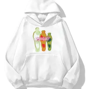 Unisex Pockets Empty Sweatshirt Beyaz