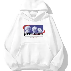 Unisex Pressure Sweatshirt Hoodie Beyaz