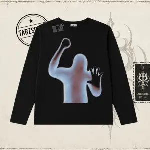 Unisex Psycho Biskilet Yaka  Long Sleeve Beyaz