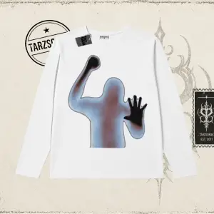 Unisex Psycho Biskilet Yaka  Long Sleeve Beyaz