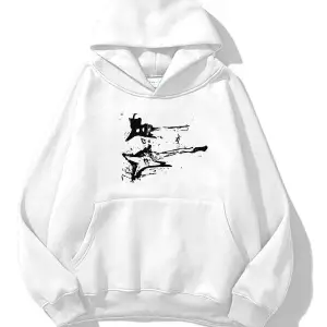 Unisex Punk Gitar Sweatshirt Beyaz