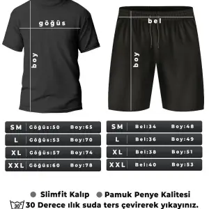 Unisex Pusula Şort T-shirt Eşofman Takımı TSH-PUSULA-SHRT-DÜZ