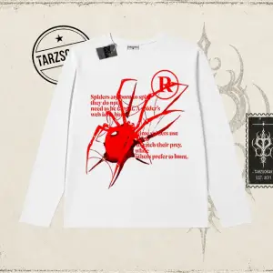 Unisex R Spider Biskilet Yaka  Long Sleeve Beyaz