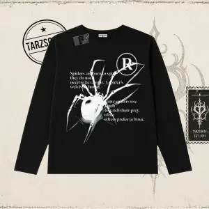 Unisex R Spider Biskilet Yaka  Long Sleeve Beyaz