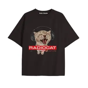 ünisex radiocat oversize t-shirt beyaz