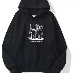 Unisex Radıohead baskılı oversize sweatshirt gri