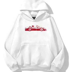 Unisex Red Cabrio Sweatshirt Beyaz