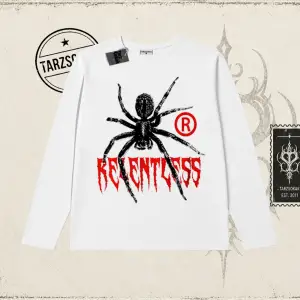 Unisex Relentless Biskilet Yaka  Long Sleeve Beyaz