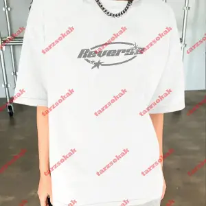 Unisex Reverse Baskılı Tshirt Beyaz