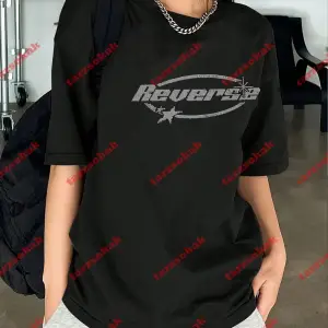 Unisex Reverse Baskılı Tshirt Siyah