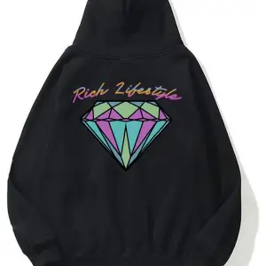 Unisex Rich Lifestyle Sweatshirt Hoodie Siyah
