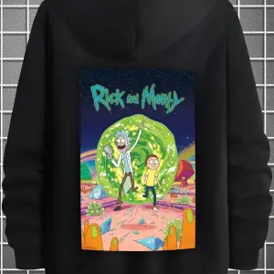 Unisex Rick And Morty Baskılı Sweatshirt TY-siyah-rickmorty