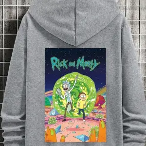 Unisex Rick And Morty Baskılı Sweatshirt TY-siyah-rickmorty