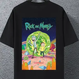 Unisex Rick And Morty Baskılı T-shirt