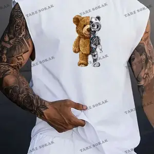 Unisex  ROBOKİT BASKILI KOLSUZ