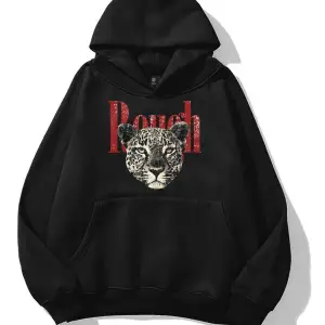 Unisex Rough Leopar Sweatshirt Siyah
