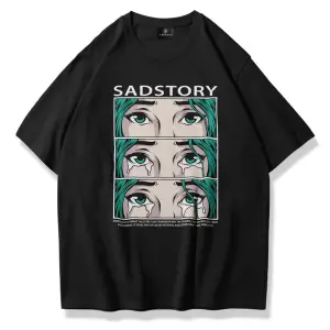 Unisex Sad Story Tshirt Siyah