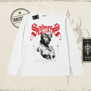 Unisex Sadness Biskilet Yaka  Long Sleeve Beyaz