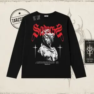 Unisex Sadness Biskilet Yaka  Long Sleeve Beyaz