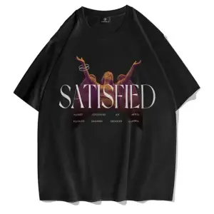 Unisex Satisfied Siyah Tshirt