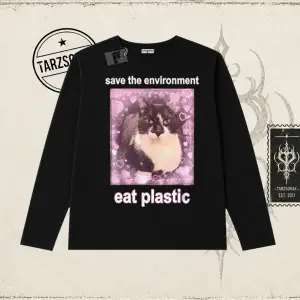 Unisex Save The Environment Biskilet Yaka  Long Sleeve Beyaz