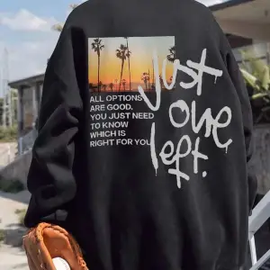 Unisex Scenery Baskılı Oversize Bisiklet Yaka Sweatshirt Siyah