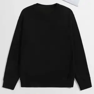 Unisex Scenery Baskılı Oversize Bisiklet Yaka Sweatshirt Siyah