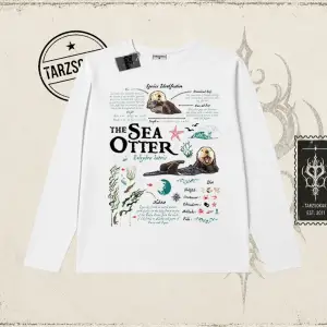 Unisex Sea Otter Biskilet Yaka  Long Sleeve Beyaz
