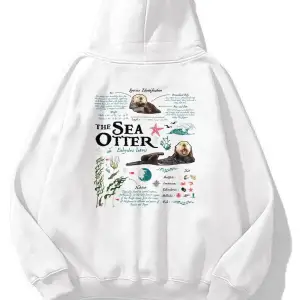 Unisex Sea Otter Sweatshirt Beyaz
