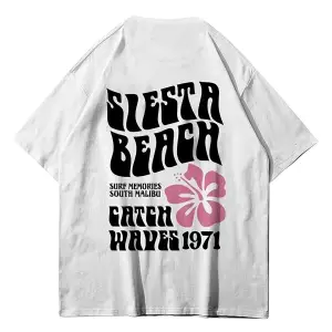 Unisex Siesta Beach Beyaz Tshirt