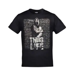 Unisex Siyah 2pac Thug Life Duvar Baskılı