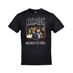 Unisex Siyah AC DC Highway To Hell Ön Arka Baskılı