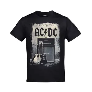 Unisex Siyah Ac Dc In Rock We Trust Baskılı