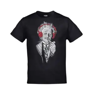 Unisex Siyah Albert Einstein Kulaklık Baskılı