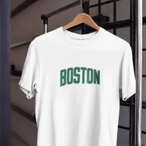 Unısex Siyah Beyaz Boston Baskılı Celtics % 100 Pamuk Tasarım T-shirt
