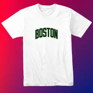 Unısex Siyah Beyaz Boston Baskılı Celtics % 100 Pamuk Tasarım T-shirt