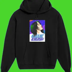 Unisex Siyah Billie Eilish Baskılı Sweatshirt