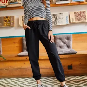 Unisex Siyah Cepli Beli Bağcıklı Basic Eşofman Altı Jogger