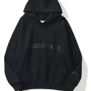 Unisex Siyah Essentials Sweatshirt
