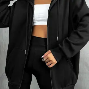 Ünisex Siyah Fermuarlı Oversize Sweatshirt NEW YORK21