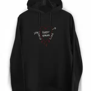 Unisex Siyah Harry Styles Taraftar Baskılı Sweatshirt
