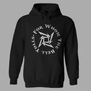 Unisex Siyah Metallica For Whom The Bell Tolls Hoodie