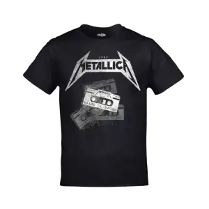 Unisex Siyah Metallica Kaset No Life Til Leather Ön Arka Baskılı