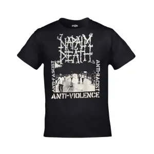 Unisex Siyah Napalm Death Anti Violence Smash Oppression Baskılı