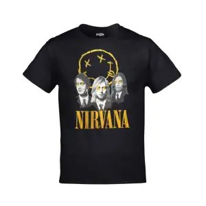 Unisex Siyah Nirvana Grup Smile Baskılı