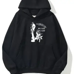 ünisex siyah playboi carti oversize sweatshirt