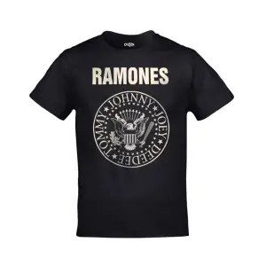 Unisex Siyah Ramones Logo Baskılı